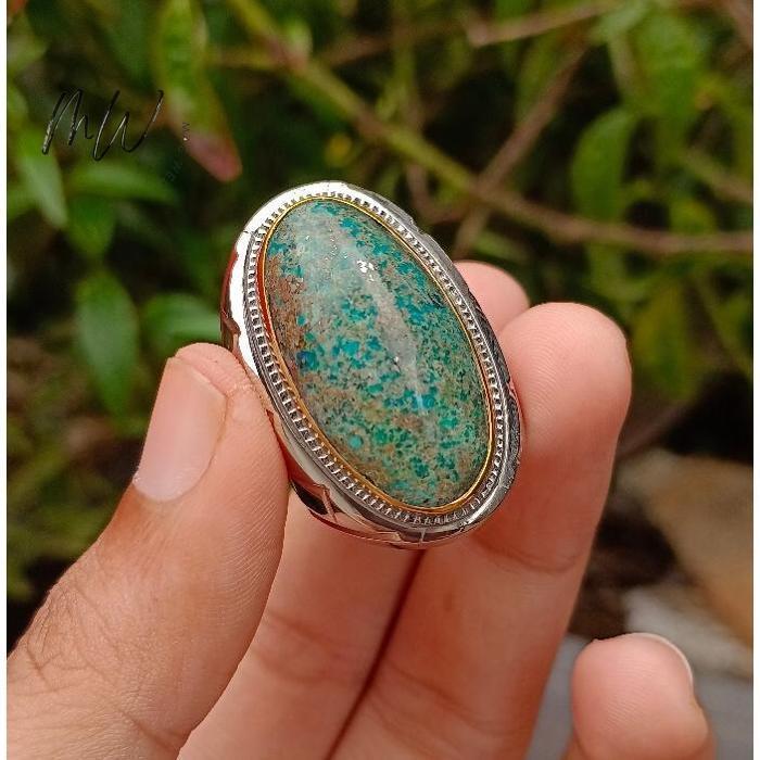 Natural Pirus Persia Memo Ring Monel 8 Kode Y321 Berkualitas
