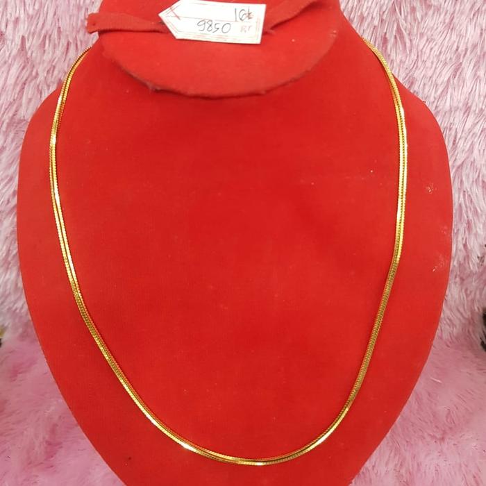 KL21J415J Kalung model italy squer plintir emas kuning asli 16k