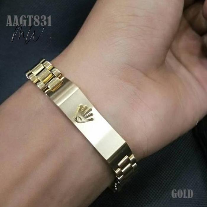 GELANG RANTAI WANITA PRIA TITANIUM ROLEX / GELANG TERBARU AAGT831