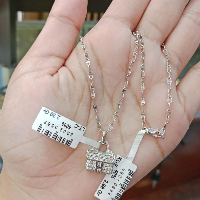 Kalung liontin Emas putih 420/375