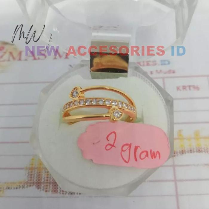 Cincin 2 gram lapis mas muda 18 karat ada surat Berkualitas