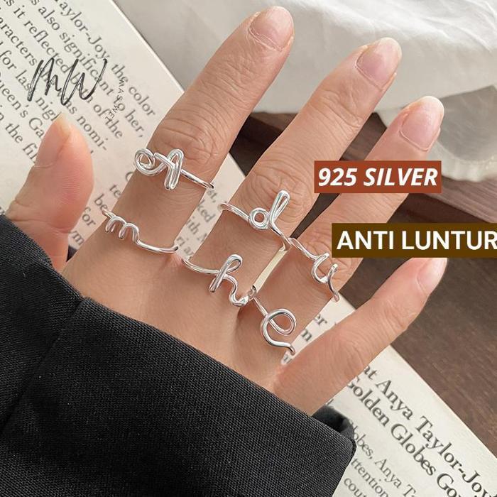 EMLYS.studio - CINCIN ABJAD BESAR INISIAL HURUF A-Z 925 STERLING