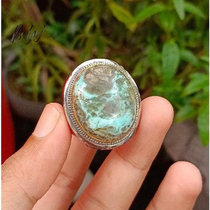 Natural Pirus Persia Memo Ring Monel 8 Kode Y327 Berkualitas