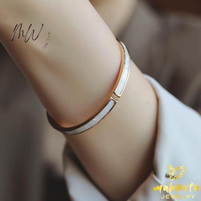 GB55 Gelang Bangle Premium Impor keramik Rose Gold Titanium