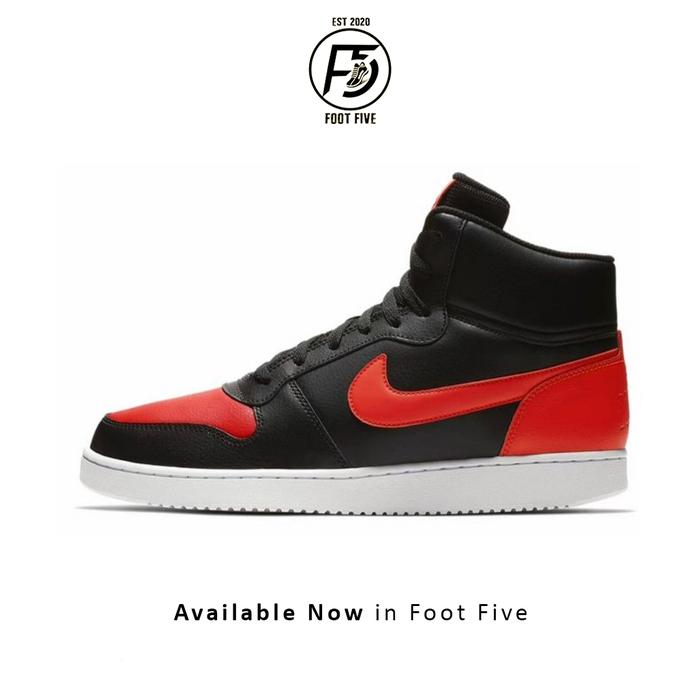 Sepatu Sneakers Pria Nike Ebernon MID Red Black Original BNIB