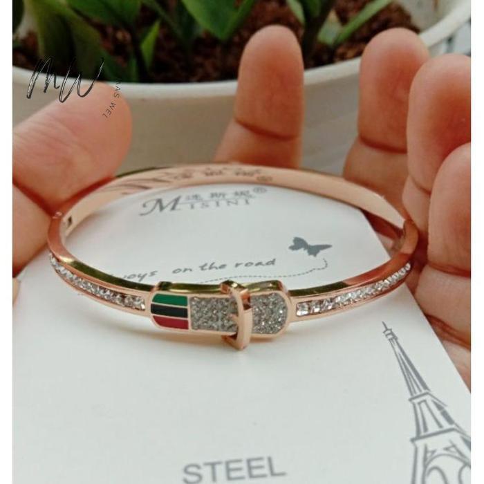 gelang wanita asli titanium / aksesoris wanita asli titanium