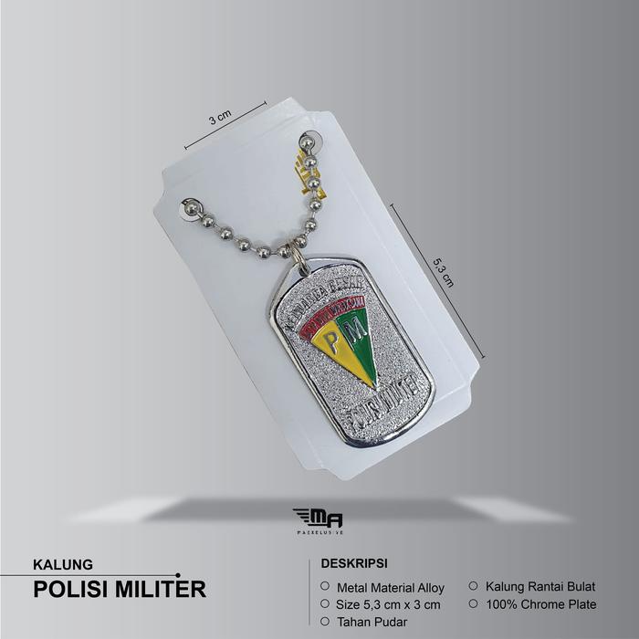 KALUNG POLISI MILITER DOG TAG LOGO POLISI MILITER KALUNG PRIA WANITA