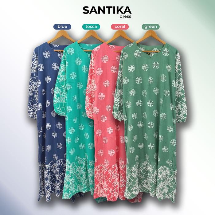 Homedress / Baju Tidur Motif / Daster Rayon Batik SANTIKA by PIRAMIDA