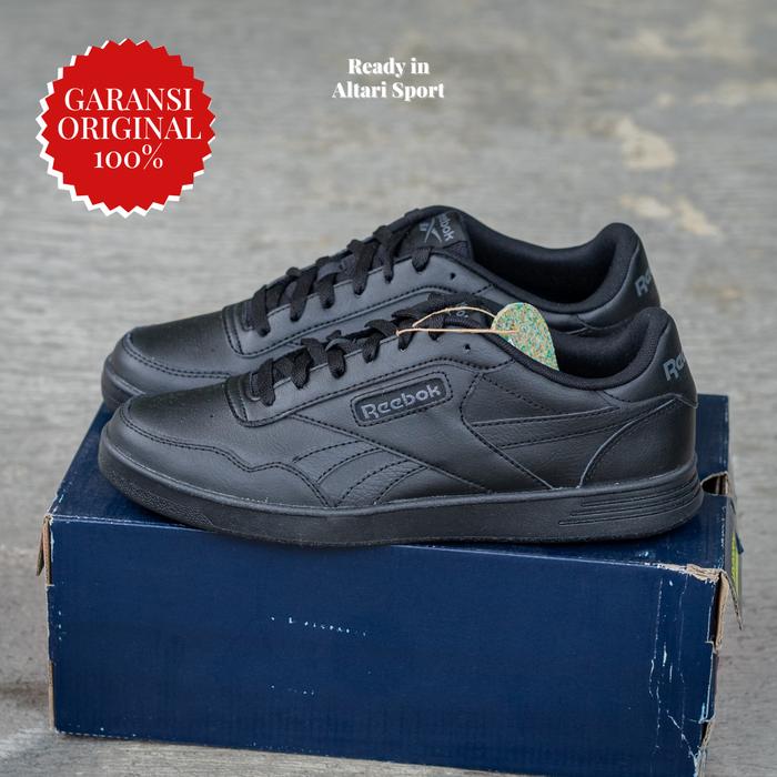 Sepatu Sneakers hitam REEBOK COURT ADVANCE  original asli 100010619