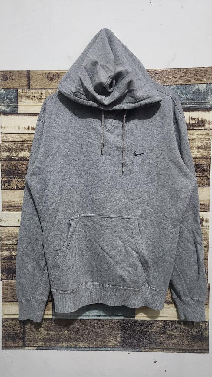 Nike Small Swoosh Vintage Y2K Grey hoodie Original ( Size XL )