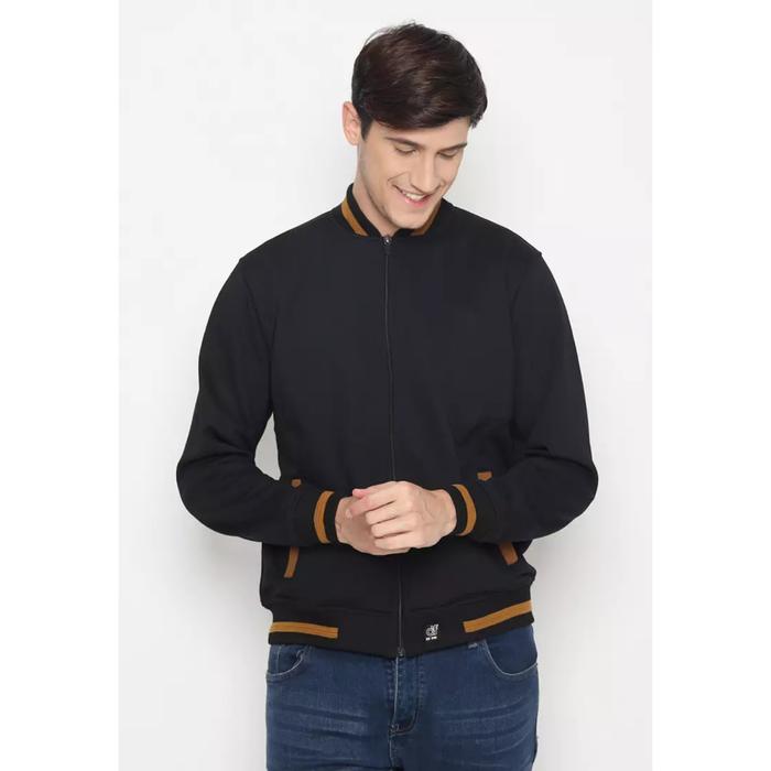 D&F - JACKET BOMBER PRIA ORIGINAL - Jaket Bomber Pria Black Cut