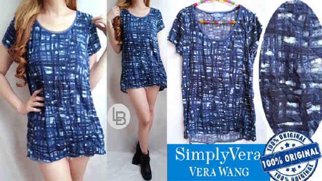 Vera Wang Simply Blue Crayon Tee Blouse