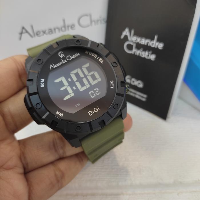 Jam PRIA ORIGINAL Alexandre Christie Ac 9364 MH Rubber All Steel