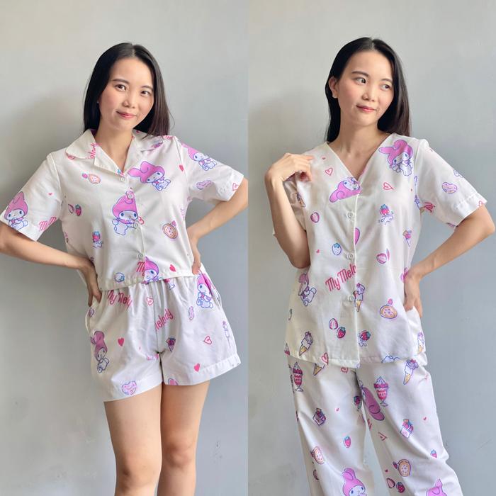 Setelan Baju Tidur Piyama Wanita KATUN JEPANG Motif My Melody