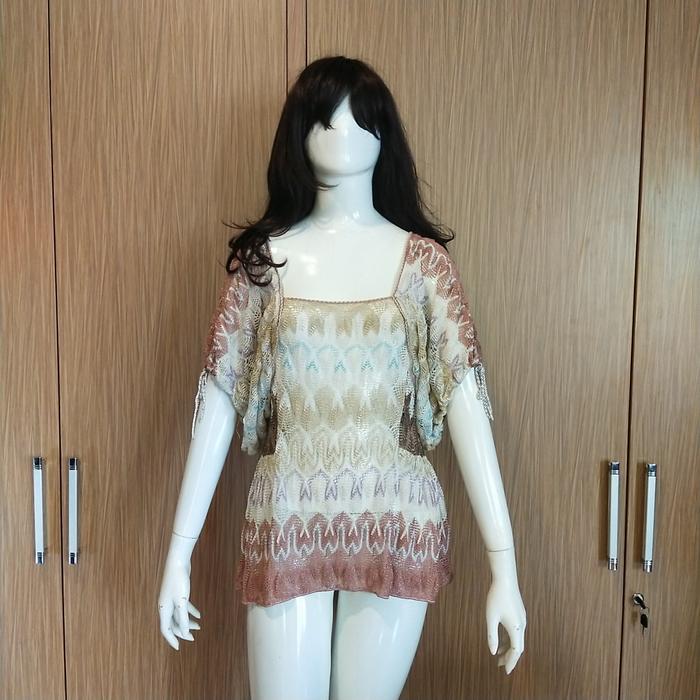 knit blouse MISSONI original second branded zigzag knit