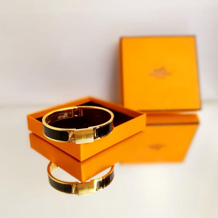 NEW Hermes Bangle black (Gelang Hermes Blangle Hitam GHW Baru)