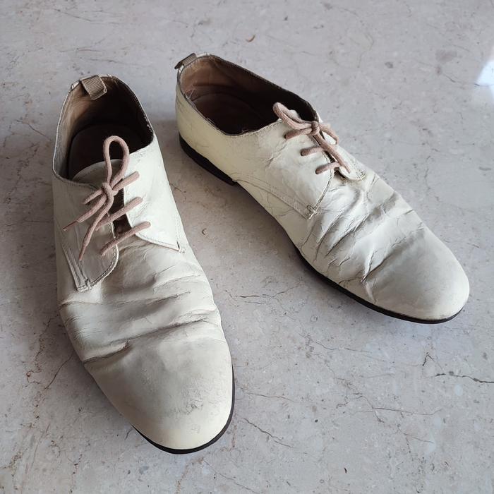 JIL SANDER Women Shoe 40 Derby Cracked Leather Zara Dutti Row Margiela
