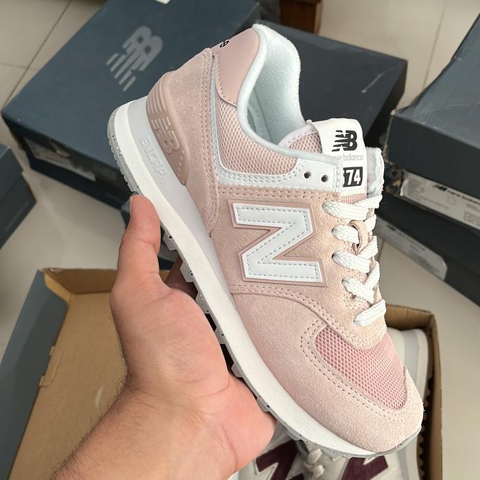 New balance 574 dusty pink white U574FPP original resmi pt map