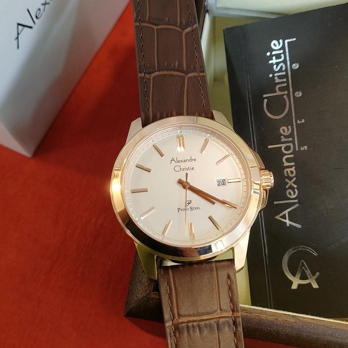 Jam Pria Original Alexandre Christie AC 1017 MD All Solid Steel