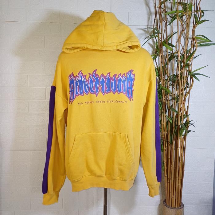 HOODIE ACOVER FLAME LOGO (SECOND BRANDED) SIZE L, KUNING, HD0078