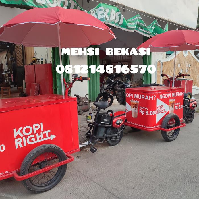 Gerobak sepeda listrik kopi keliling minuman