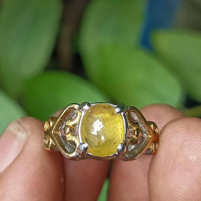 ASLI BATU PERMATA YELLOW SAPPHIRE  YAKUT/YAKULT KUNING RING NO.5