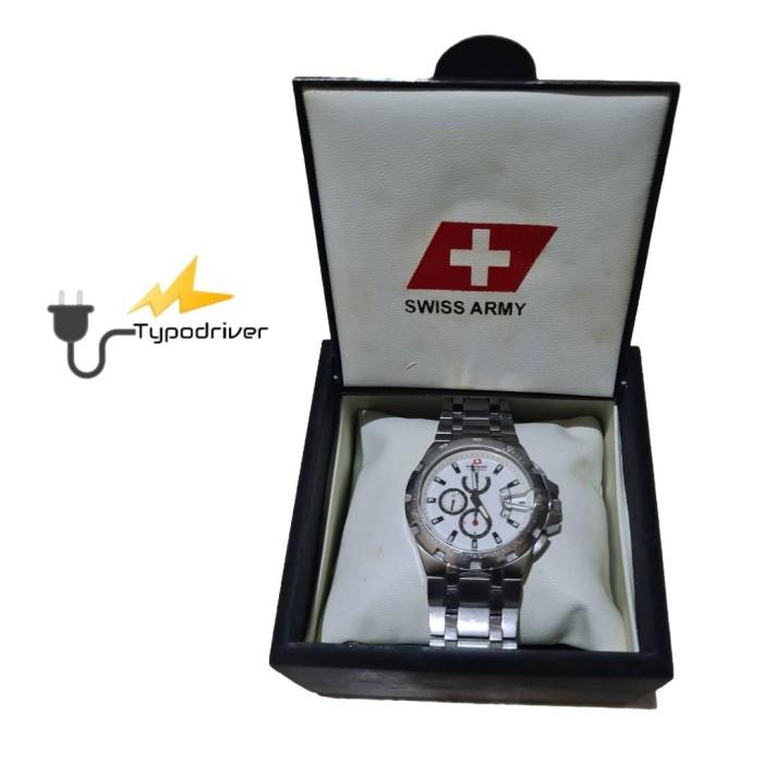 Jam Tangan Analog Original Fullset Swiss Army 1078G Aktif Chronograph