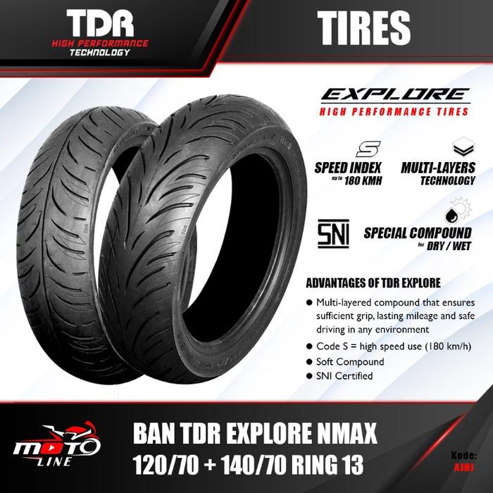 ban luar sepasang TDR comet n-max nmax 140-60 ring 13 120-70 ring 13