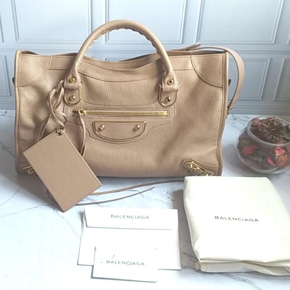 Authentic Balenciaga Small City Edge Rose Des Sables