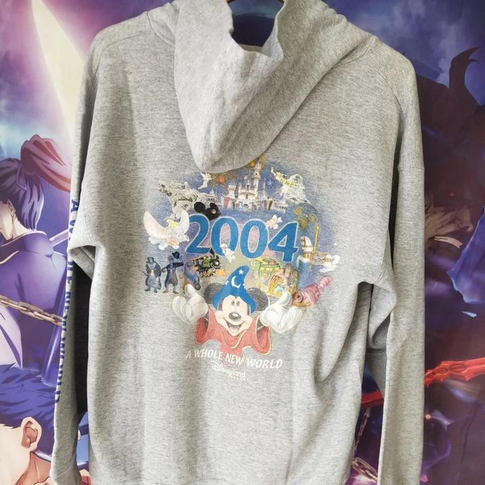 Vintage Disney Mickey Mouse Jaket Zip Hoodie Original Second Abu Japan