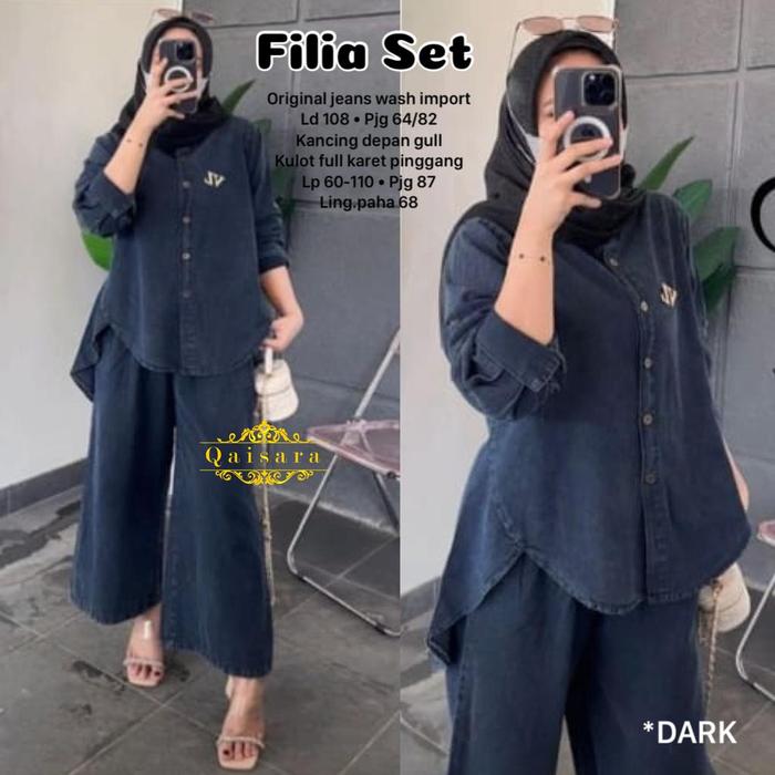 Fili set celana wanita bhn jeans premium ld 108 lp 110 modis