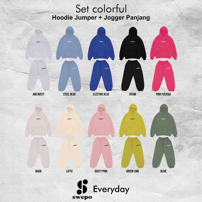 Penawaran Istimewa! SWEPO Satu Set Hoodie Jumper + Jogger SWEPO Size