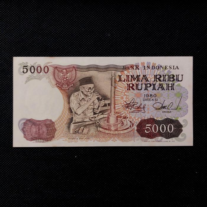 Uang Kuno 5000 Rupiah Asah Intan Tahun 1980 Baru/Gress