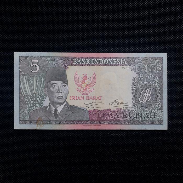 Uang Kuno 5 Rupiah Soekarno/Karno Irian Barat (IRBA)Tahun 1960