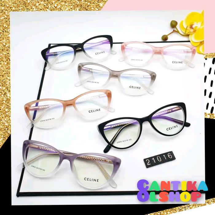 Kacamata frame 21016  size 52-18-143 Free Hardcase dan Lap