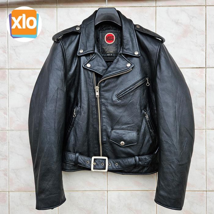 LUCKY STRIKEE Jaket Kulit Ramones Pria Like Schott Avirex Vanson GAP