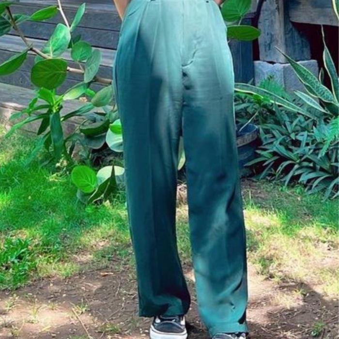 Jual murah preloved loose pants emerald green