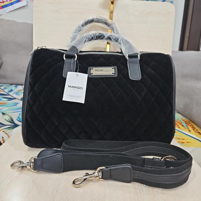NEW Shoulder Bag Mango Speedy Black Velvet