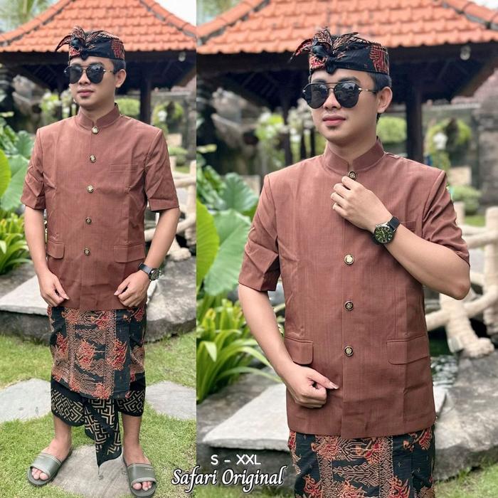 Baju safari premium pakaian pria adat Bali