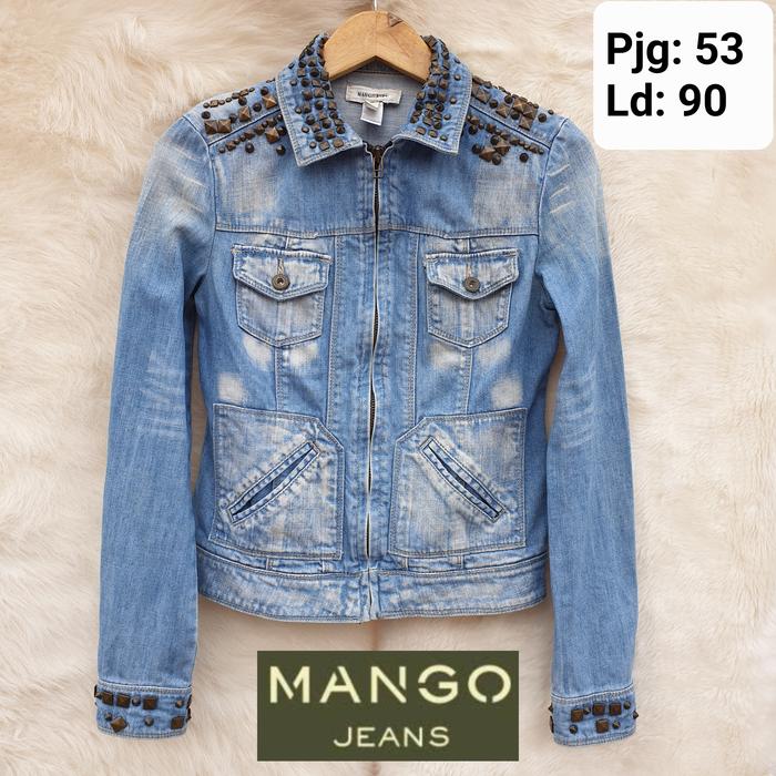 MANGO* Jeans Jaket Denim Lengan Panjang Wanita