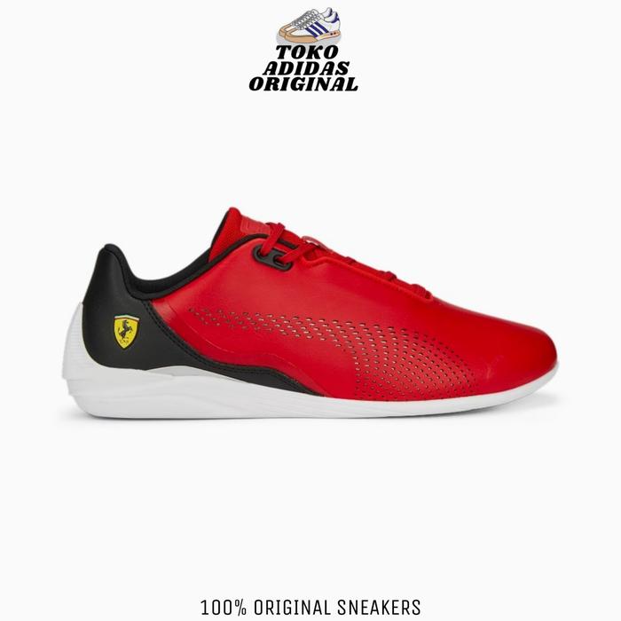 SEPATU SNEAKERS PUMA FERRARI DRIFT CAT DECIMA RED BLACK ORIGINAL RESMI