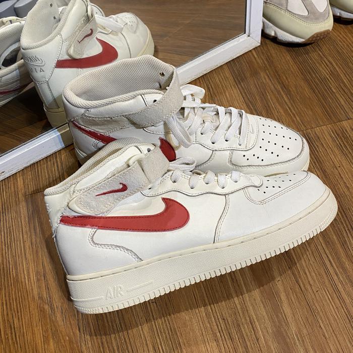 Nike af1 mid white red casual ori murah banget- sneakers second market