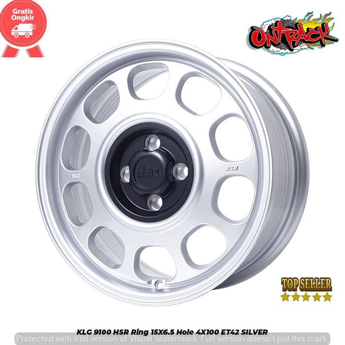 Velg Racing Hsr Wheel Type KLG 9100 HSR SILVER Mobil brio vios calya