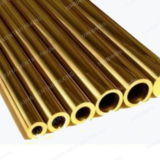 pipa Kuningan diameter OD 8 mm id 6 mm x tebel 1,8mm xpanjang 100 cm