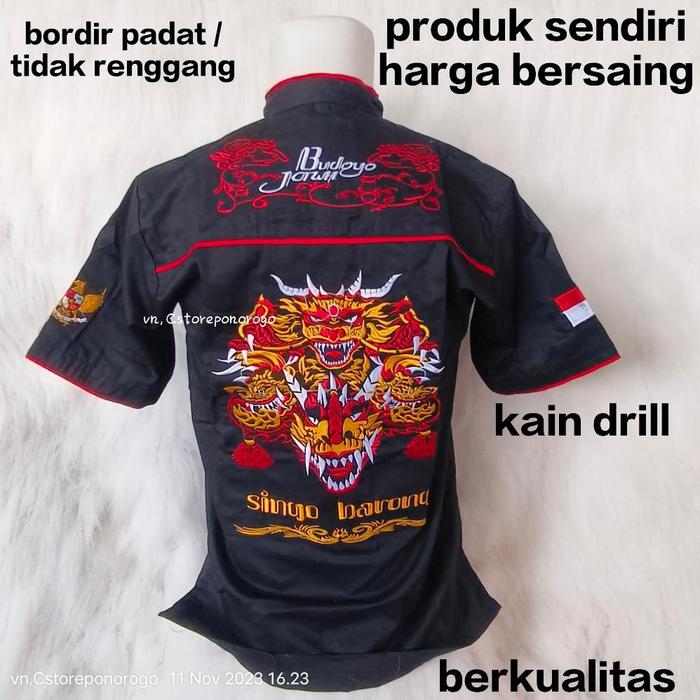div BAJU BORDIR DEWASA MOTIF DEVIL KANCING CINA / barongan / devil /