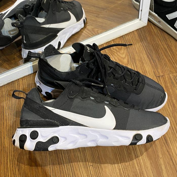 nike react element 55 black white runner original - sneakers second ma