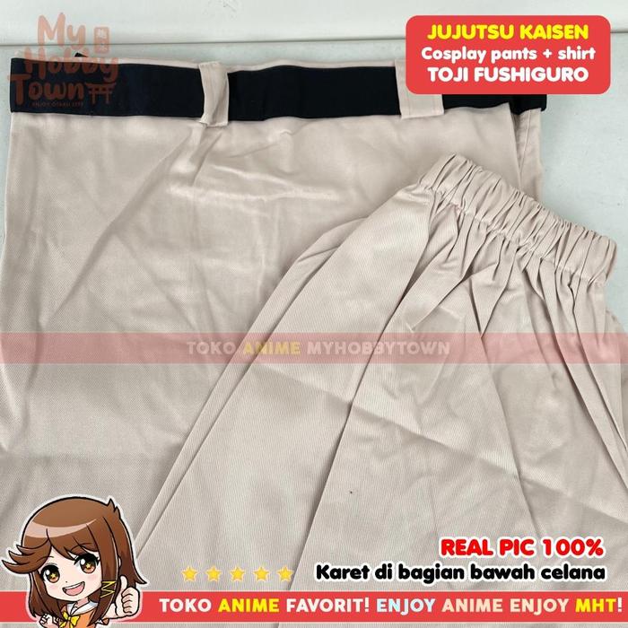div Kostum Cosplay Set Kaos Celana Fushiguro Toji Jujutsu Kaisen