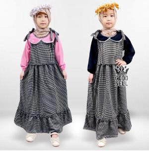 [TERMURAH] Dress Daily Anak Cewek Bahan Voxy Premium Motif Kotak Kotak