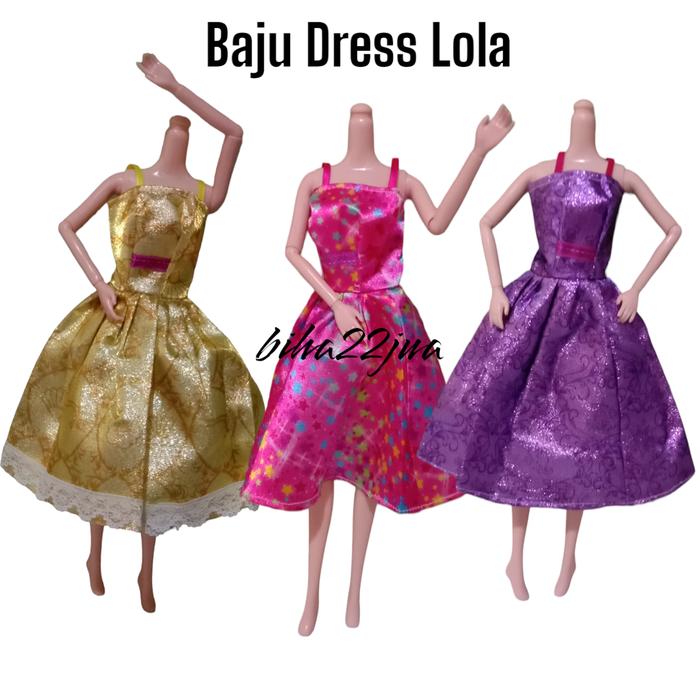 Baju Dress Loli untuk boneka Berbi