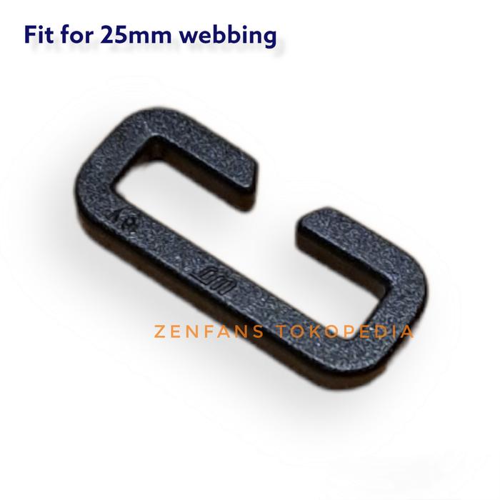Slotted loop webbing clip 1 inch Tactical EDC gear - Orbit Gear Black